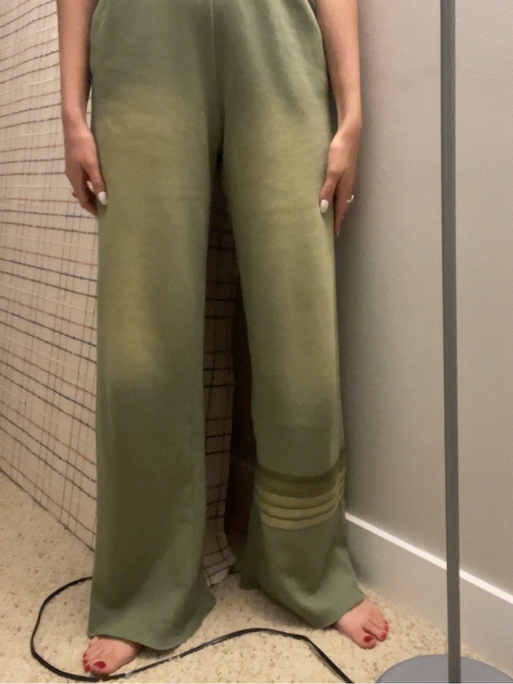 RUGBY STITCH WIDE LEG POCKET SWEATPANTS - FADED ARMY green Aviator Nation